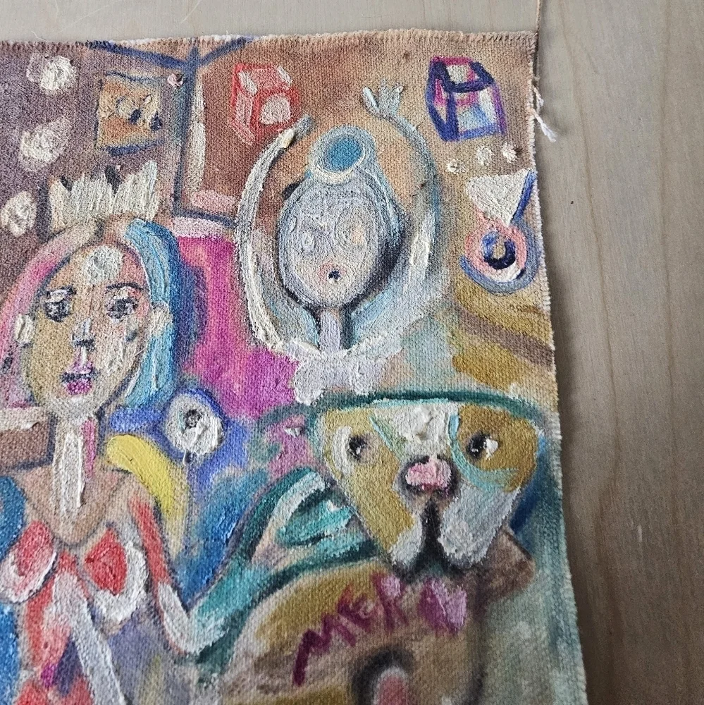 Mernie Baker Outsider Art Messy Dog - Picture 4 of 5